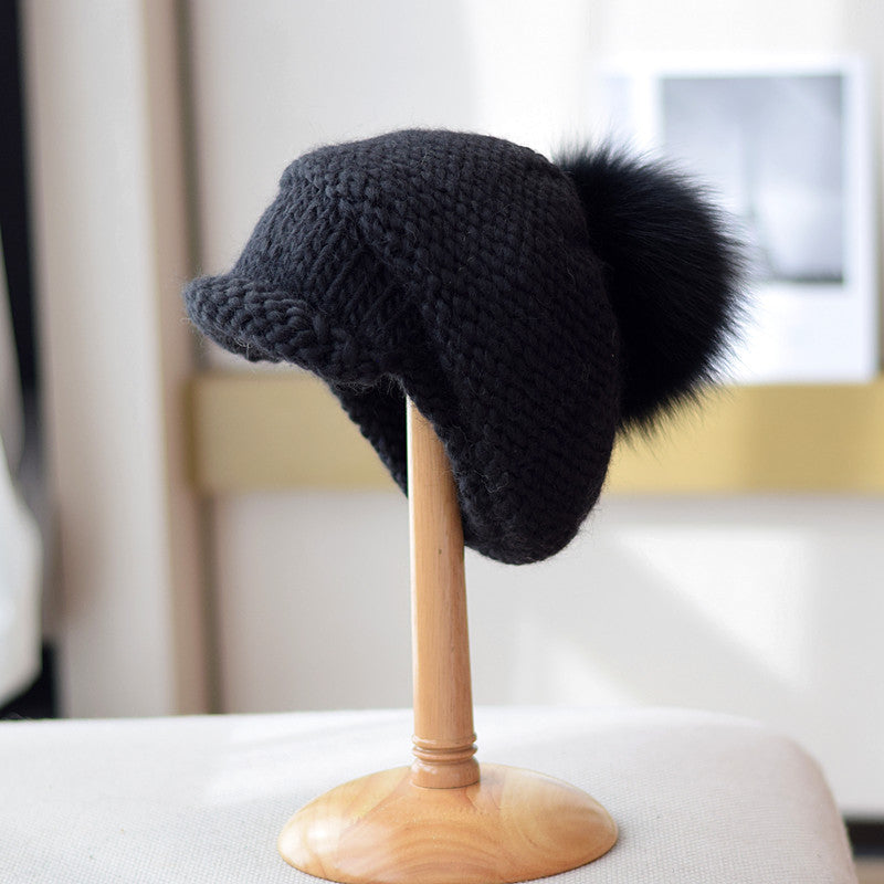 Retro Handmade Thick Thread Knitted Woolen Cap