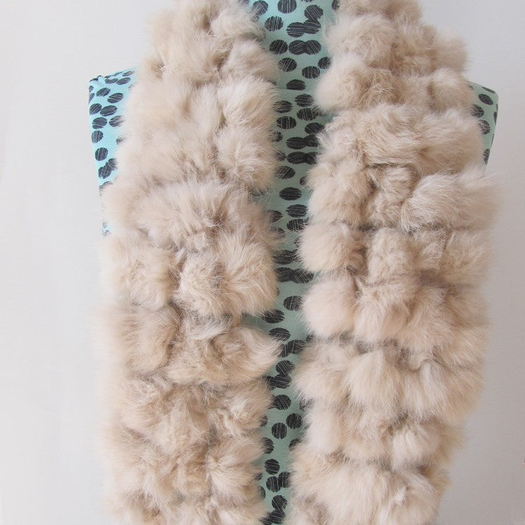 Four-row Ball Rabbit Fur Scarf