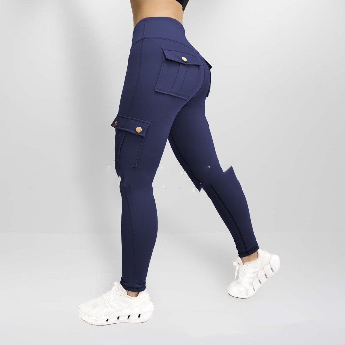 Workwear With Pocket Fitness Pants For Women High Elastic Tight