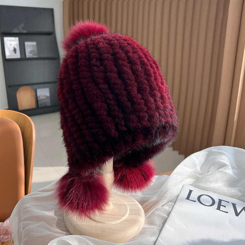 Winter Fashionable Warm Thickened Mink Plush Earmuff Hat