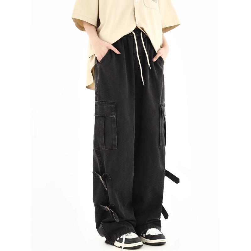 Men's Retro Loose Straight Wide Leg Casual Trousers