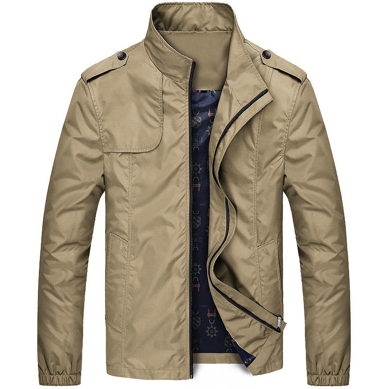 Chaqueta delgada casual de color sólido de moda para hombre