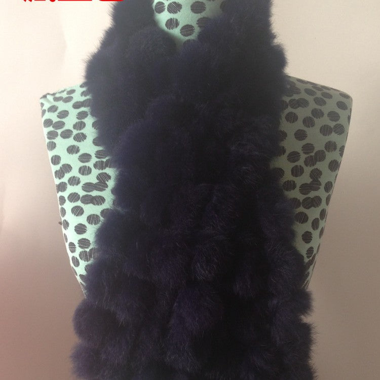 Four-row Ball Rabbit Fur Scarf