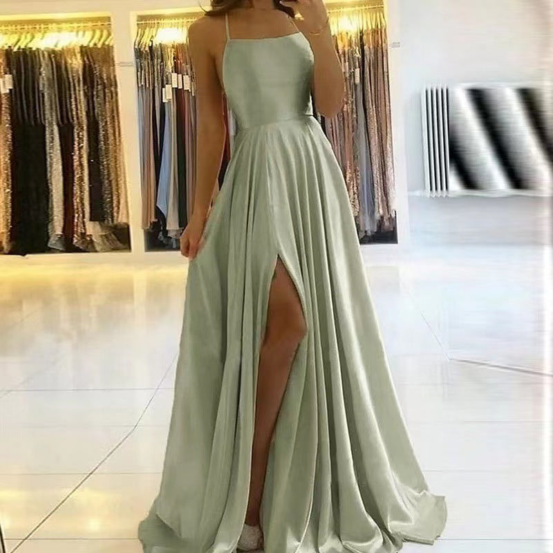 Evening Dress Prom Robe Formal  Simple Split