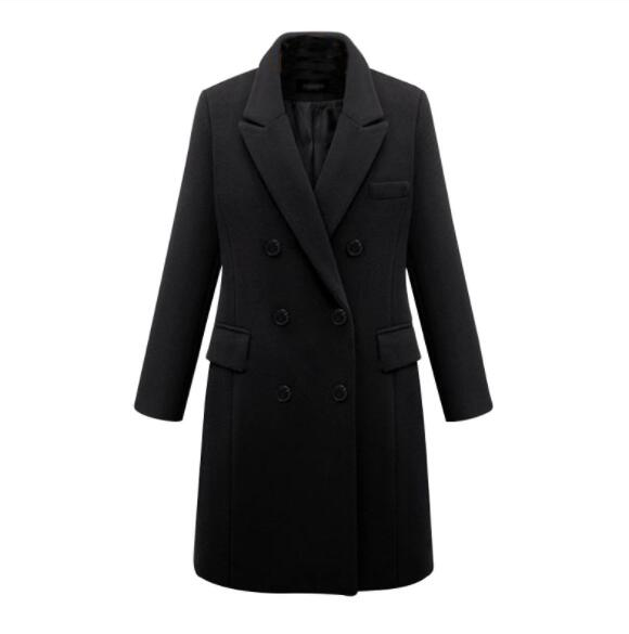 Long woolen coat wool coat in windbreaker