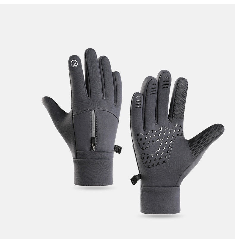 Guantes de ciclismo cálidos de terciopelo impermeables al aire libre