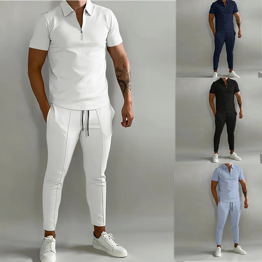 Traje deportivo informal delgado para hombre popular de verano