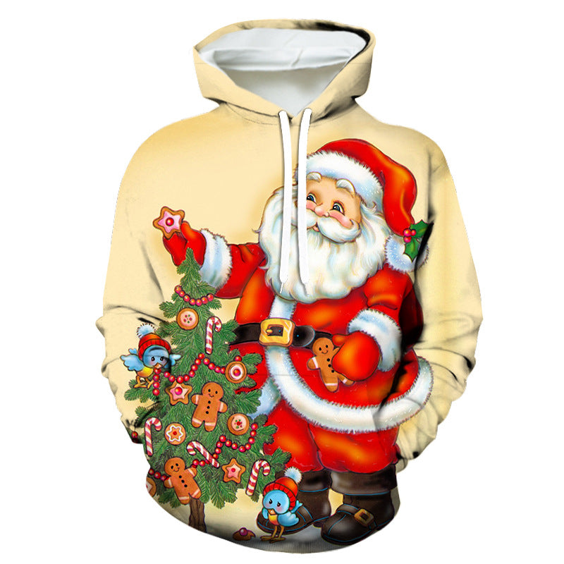 Men's And Women's Fashion Christmas Printed Hoodie