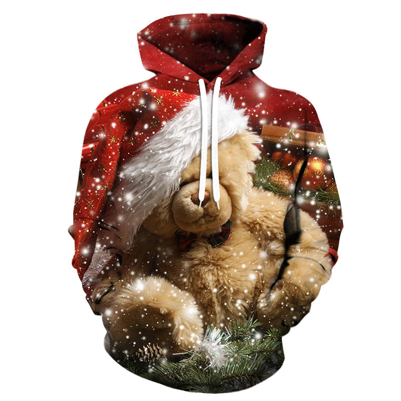 Men's And Women's Fashion Christmas Printed Hoodie