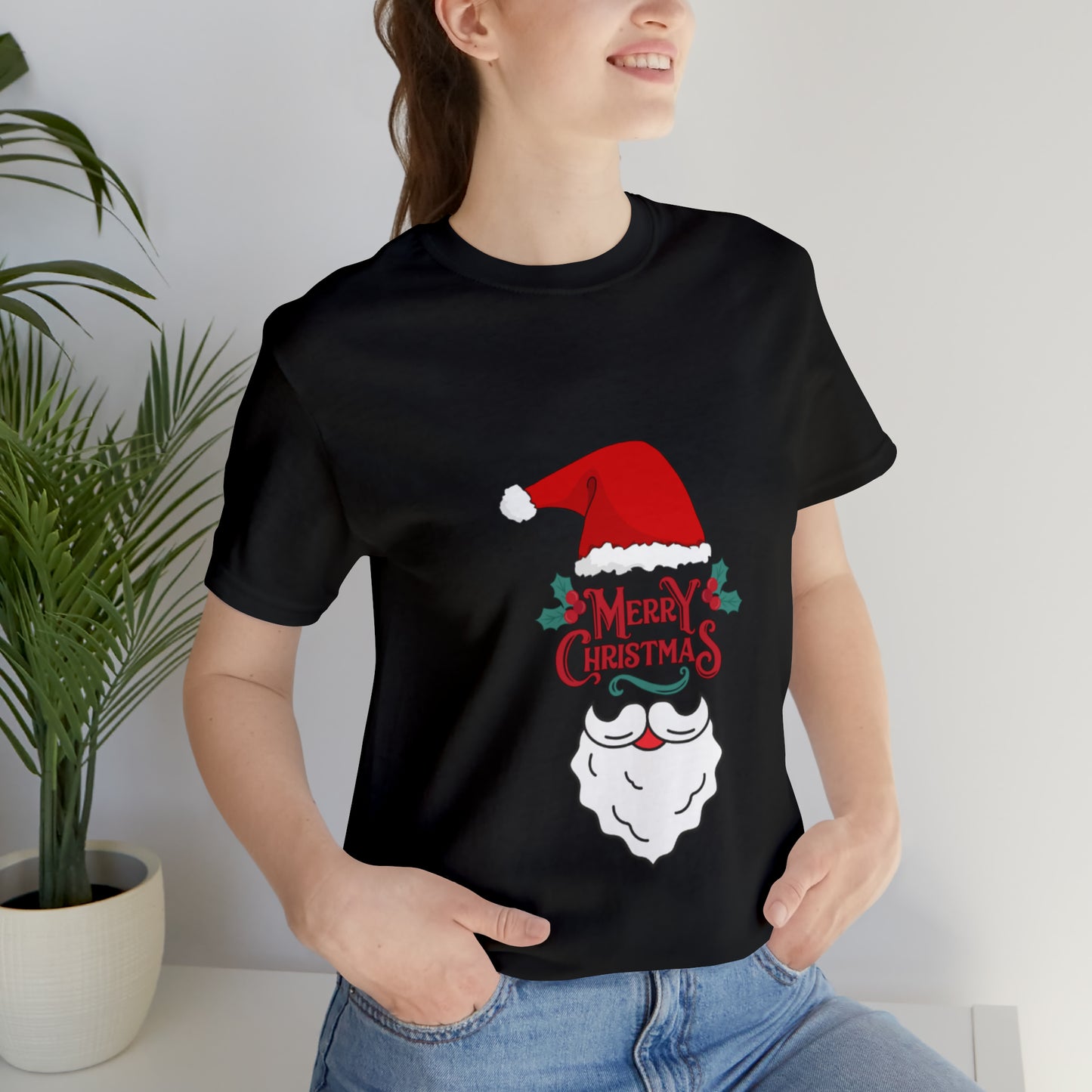 Feliz Navidad Unisex Jersey camiseta de manga corta