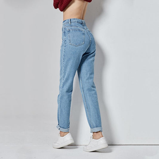 Pantalones Harem Vintage Jeans De Cintura Alta Mujer Novios