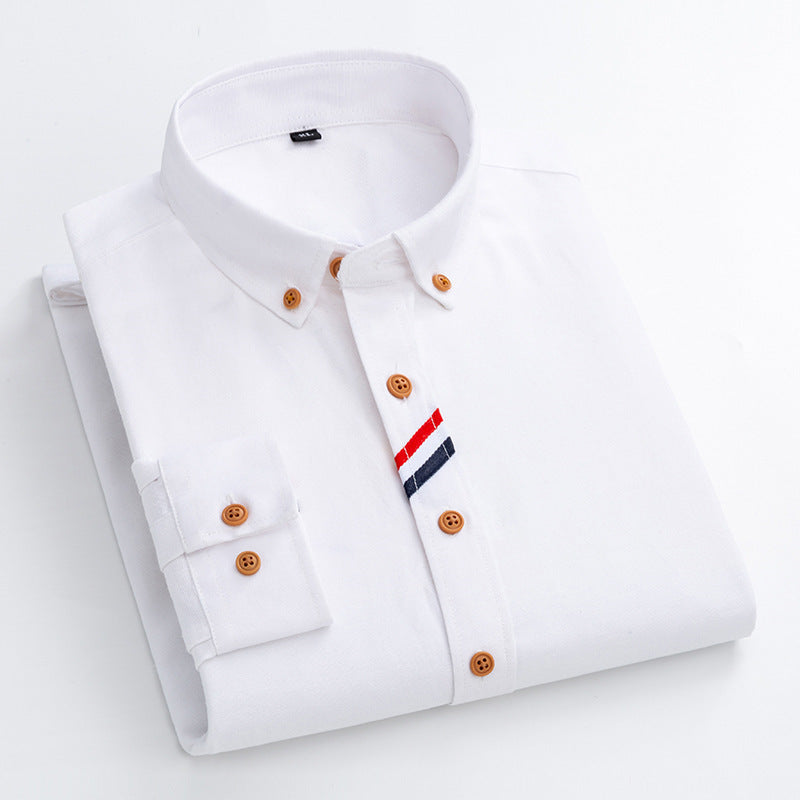 Camisas tejidas Oxford de negocios de verano de algodón informal a juego