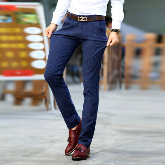 Straight Slim Korean Style Trendy All-match Youth Business Stretch Pants Men