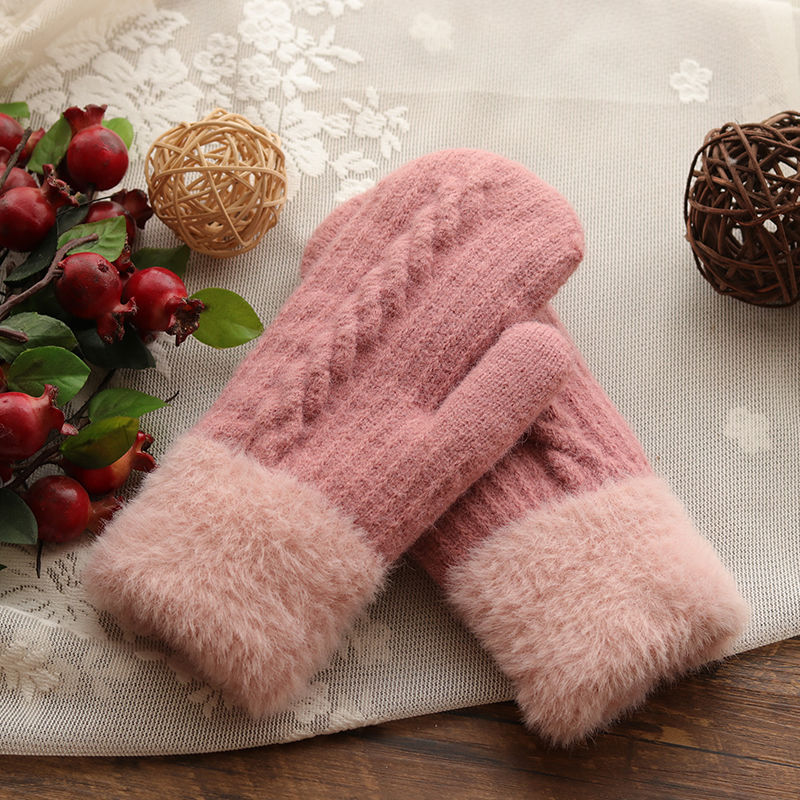 Guantes de montar lindos y cálidos de invierno para mujer con terciopelo