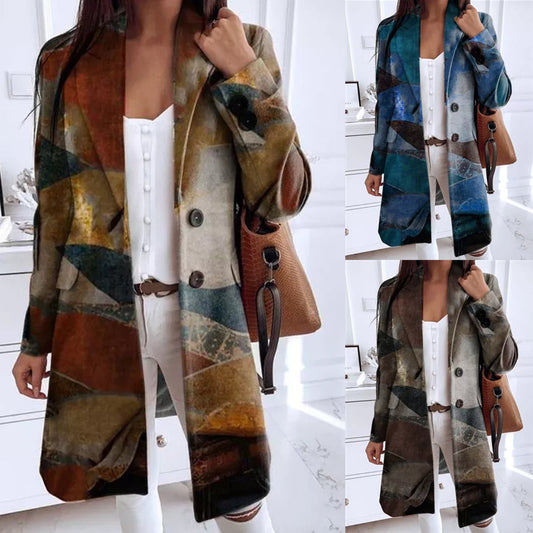 Loose large woolen coat