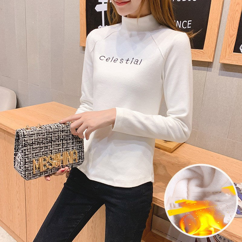 Embroidered bottoming shirt women