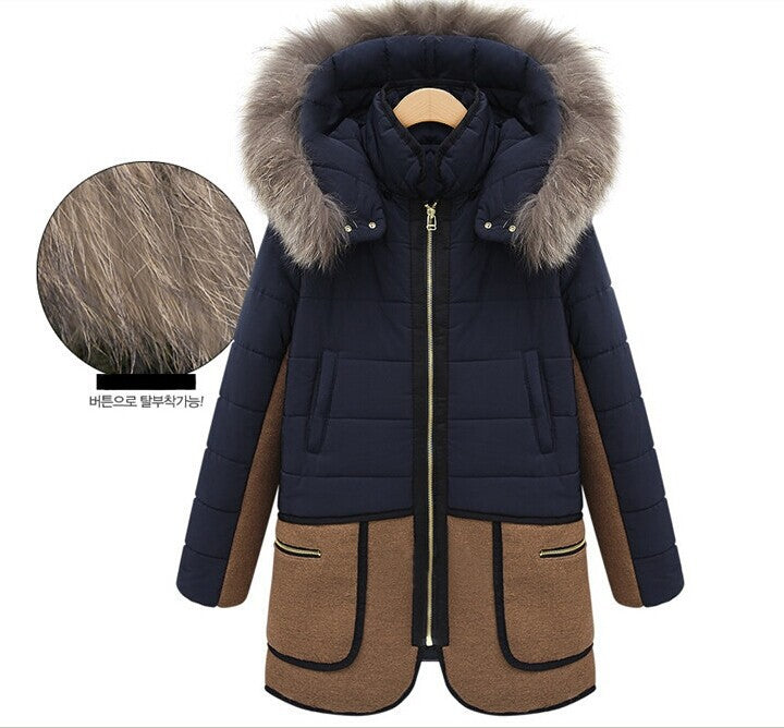 New slim plus size hooded padded coat