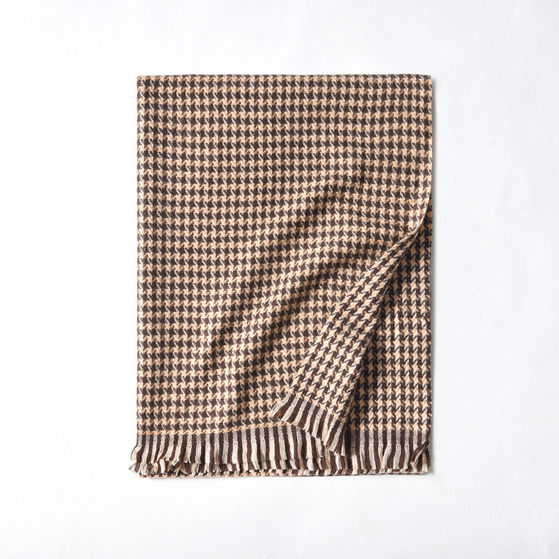 Women's New Warm Thickened Diamond Check Printed Scarf