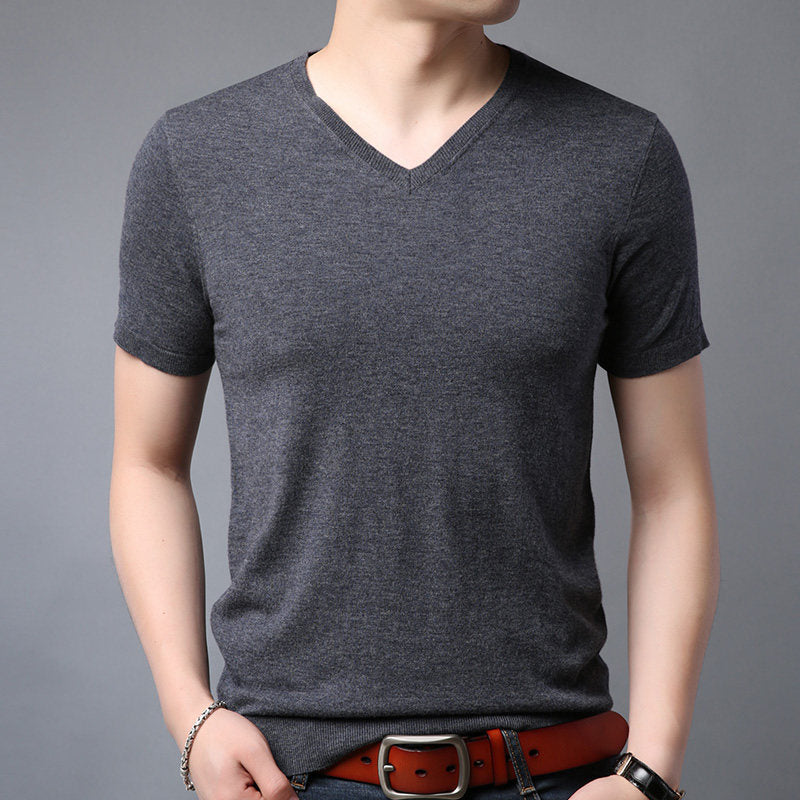 Wool Spring Short-sleeved T-shirt Men