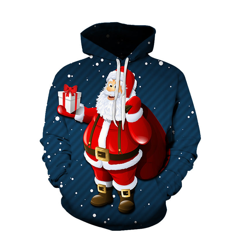 Men's And Women's Fashion Christmas Printed Hoodie