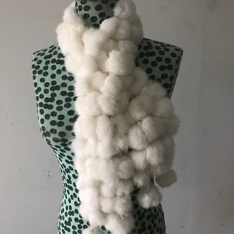 Four-row Ball Rabbit Fur Scarf