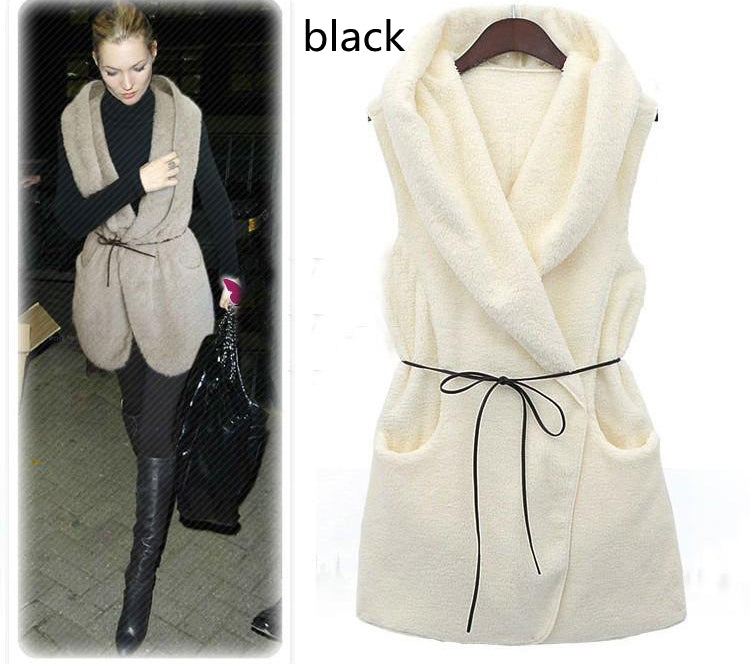 Medium-length Plush Jacket With Lamb-like Wool Warm Plus Size Vest