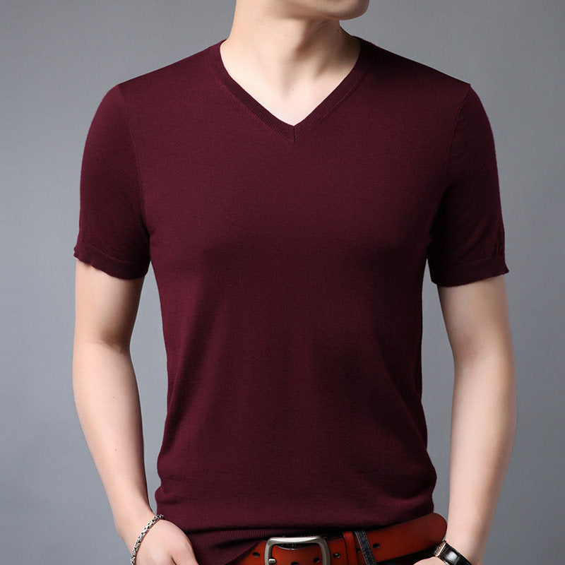 Wool Spring Short-sleeved T-shirt Men