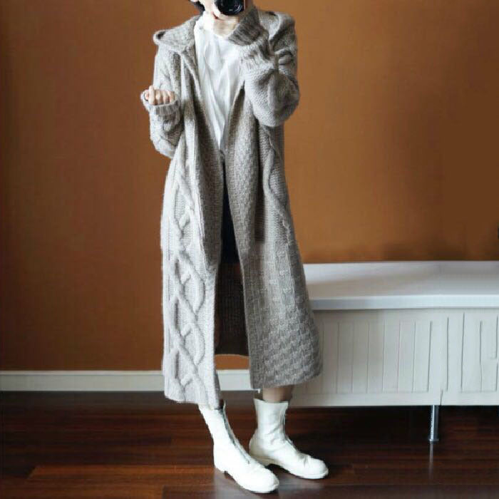 Woman Knit Cardigan Long Coat