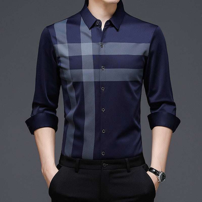 Long Sleeve Business Men's Non-ironing Shirt Breathable Stretch Shirt Men