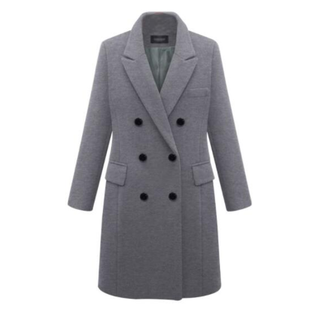 Long woolen coat wool coat in windbreaker