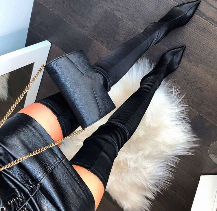 Women's Silk Stiletto Heel Boots