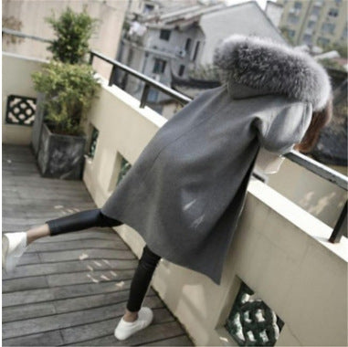 Autumn And Winter  Fat Plus Size Women's Mid-length Woolen Coat