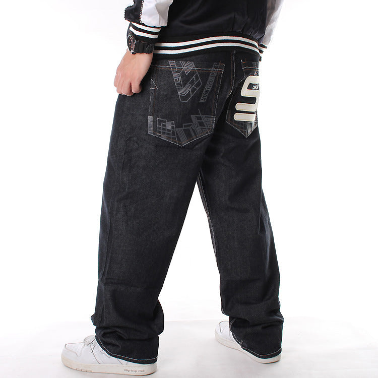 Pantalones de talla grande para hombre Pantalones de skate sueltos con estampado hip-hop