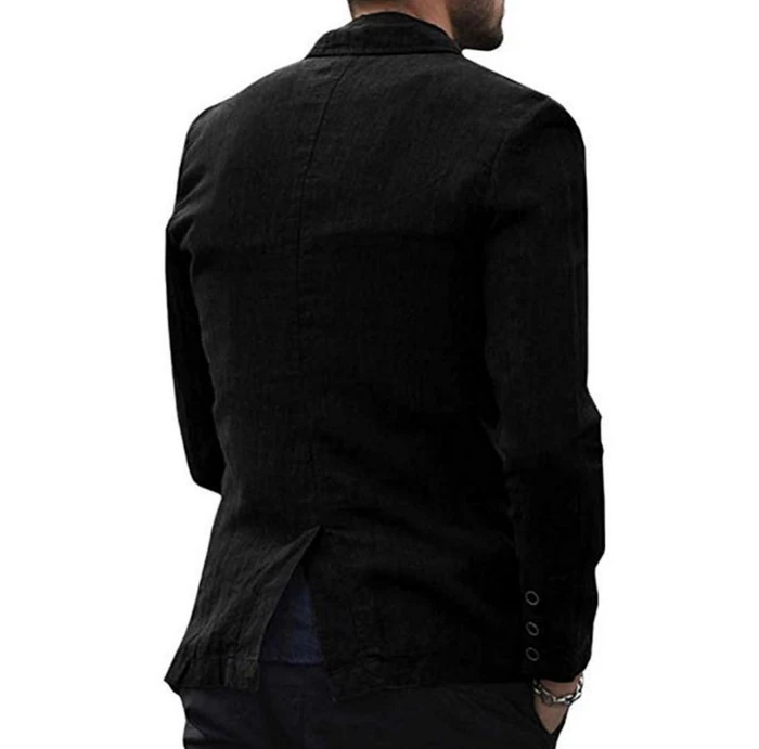 Otoño sólido para hombres trajes finos de algodón Blazers chaqueta coa