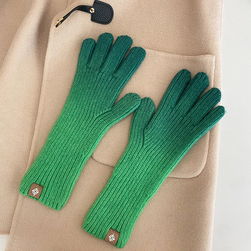 Guantes Degradados Cálidos De Invierno De Moda