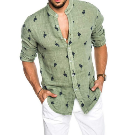 Camisa lino solapa a juego hombre