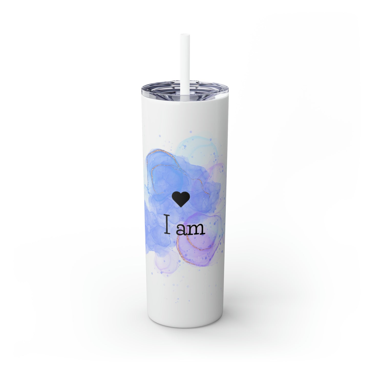 I am logo Skinny Tumbler with Straw, 20oz