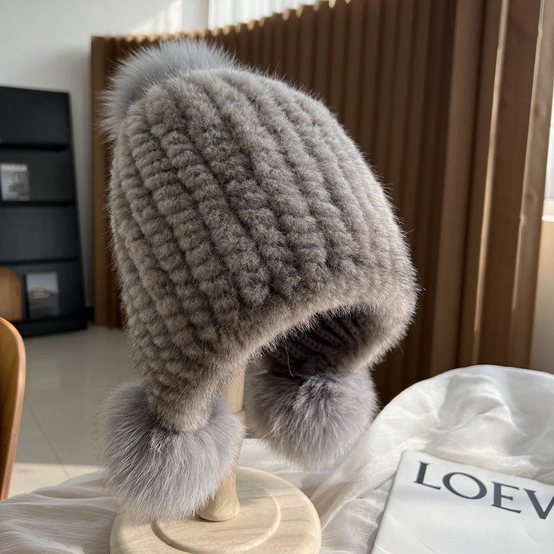 Winter Fashionable Warm Thickened Mink Plush Earmuff Hat