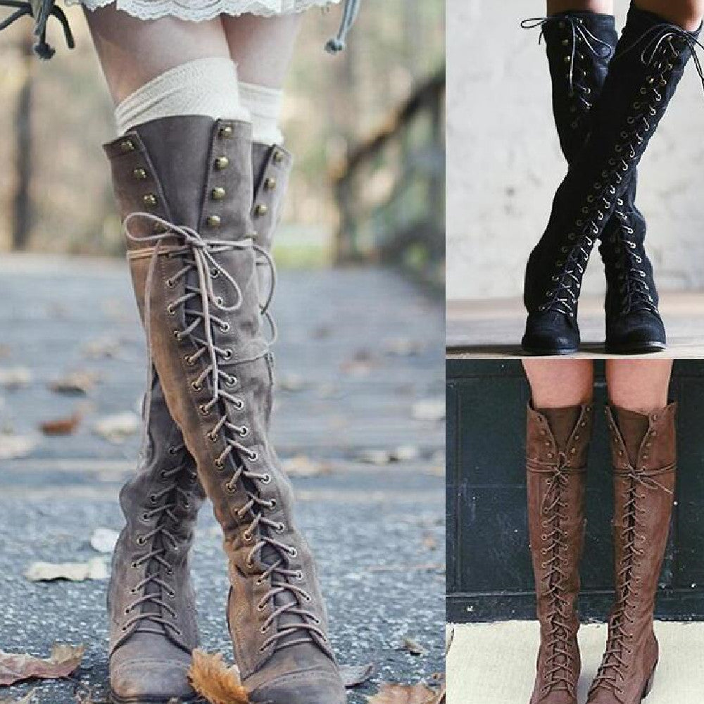 Botas con remaches informales de moda para mujer