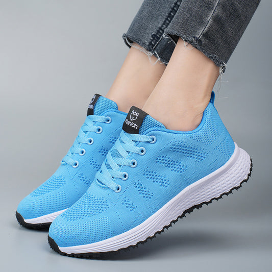 Zapatillas de deporte de talla grande para primavera y otoño, zapatos de malla Fly-kit para mujer