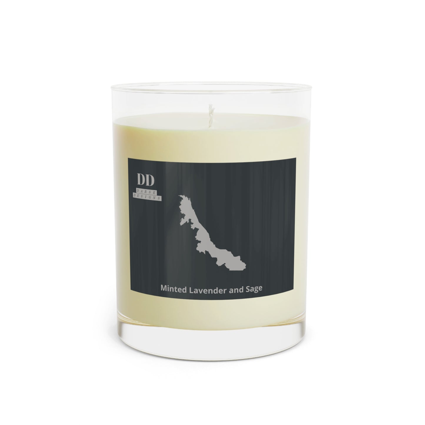 Darse Designs Texas Veracruz logo Minted Lavender and Sage Scented Candle - Full Glass, 11oz