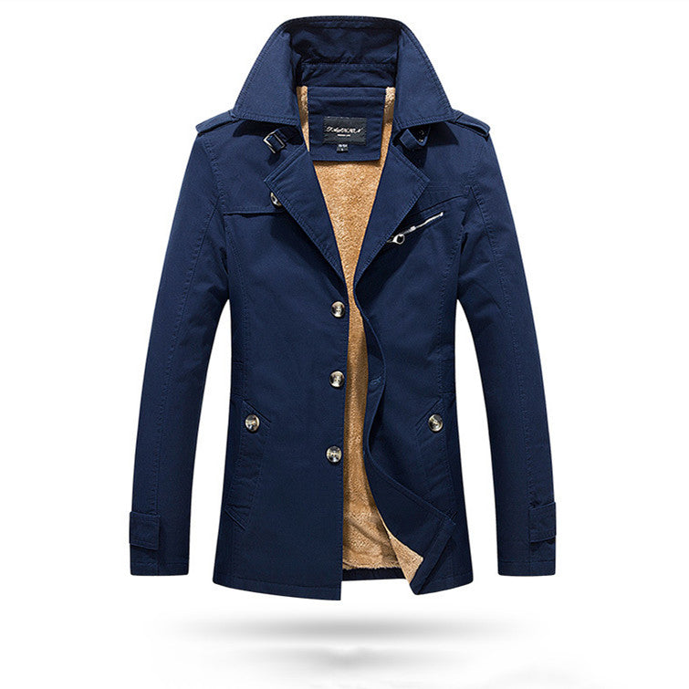 Men's Fashion Casual Fleece Overcoat Coat