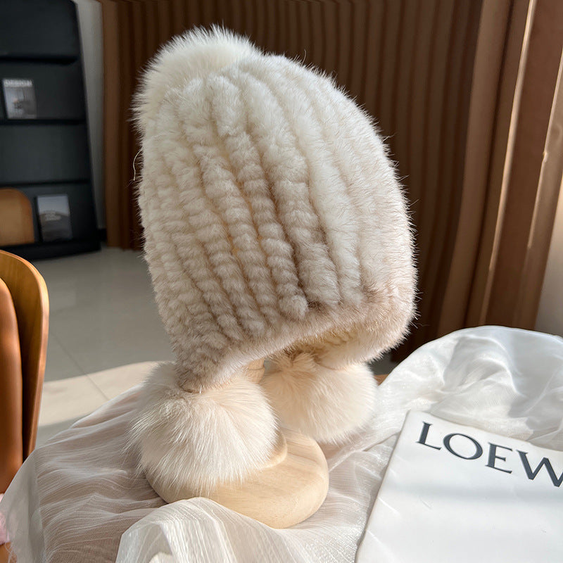 Winter Fashionable Warm Thickened Mink Plush Earmuff Hat