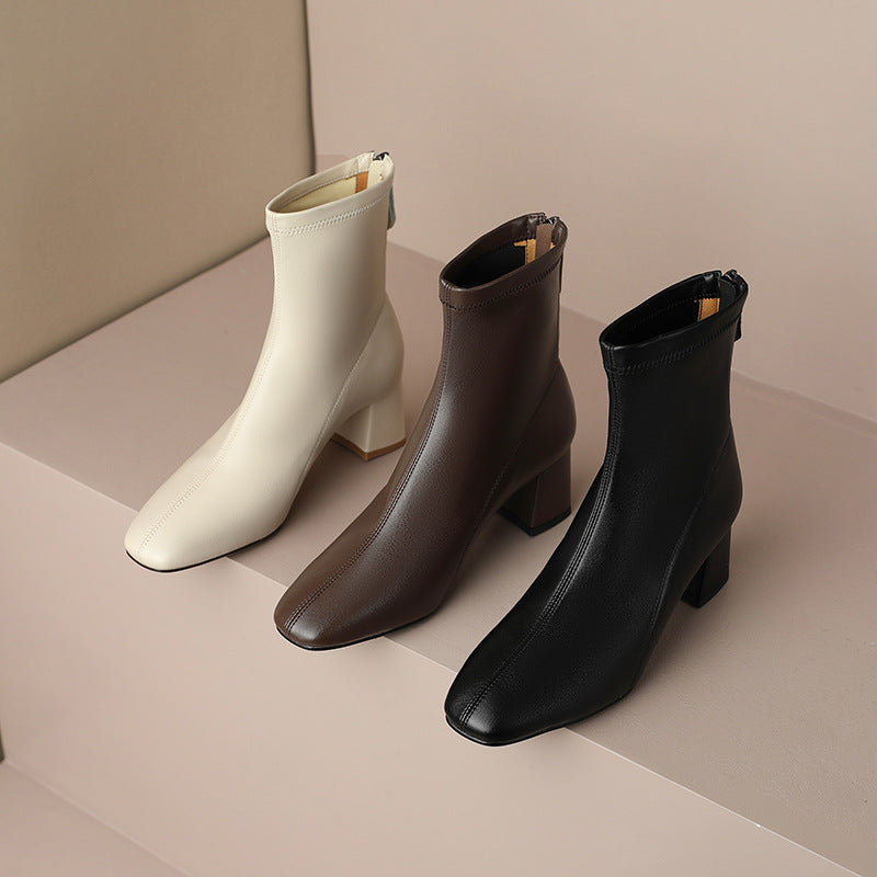 Botas De Tobillo Pequeñas De Estilo Francés Para Mujer Moda