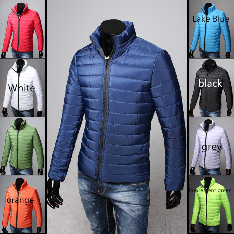 Chaqueta acolchada de algodón con cuello alto a la moda para hombre