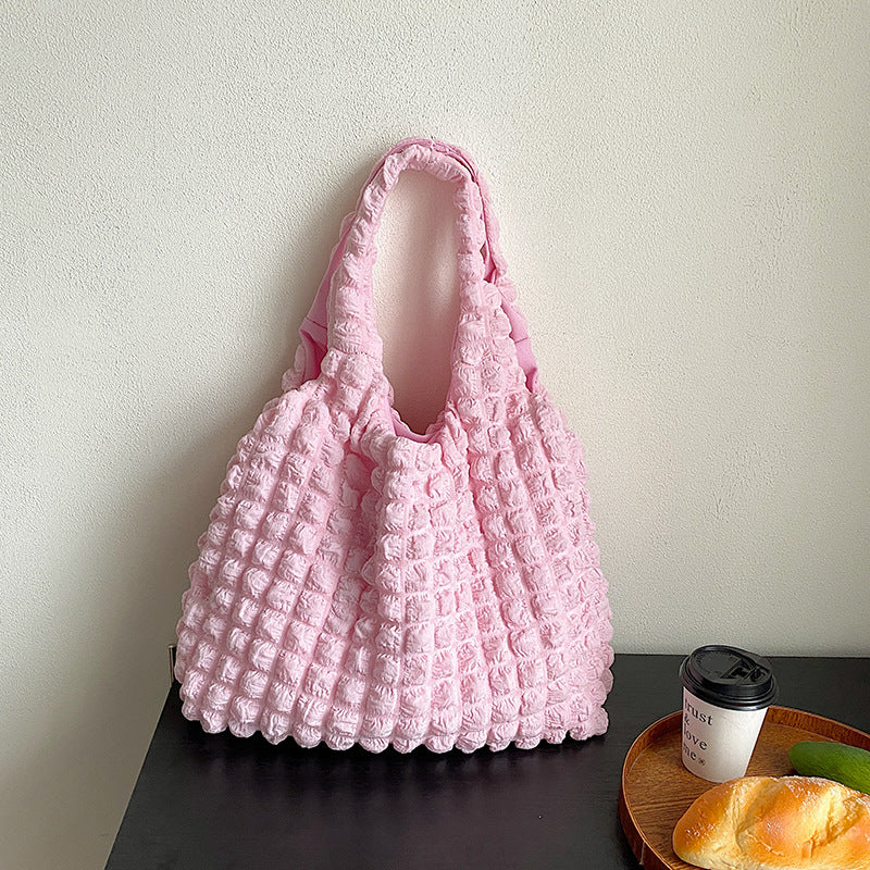 Bolso de hombro plisado bonito para mujer, bolso de nube de gran capacidad para axila, bolsos de moda de invierno para niñas