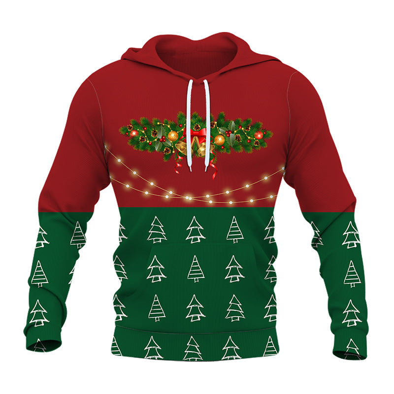 Men's And Women's Fashion Christmas Printed Hoodie