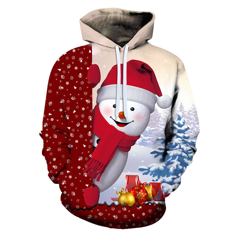 Men's And Women's Fashion Christmas Printed Hoodie