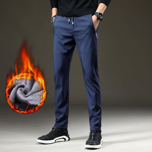 Fall/Winter New Style Plus Velvet Stretch Casual Pants Men