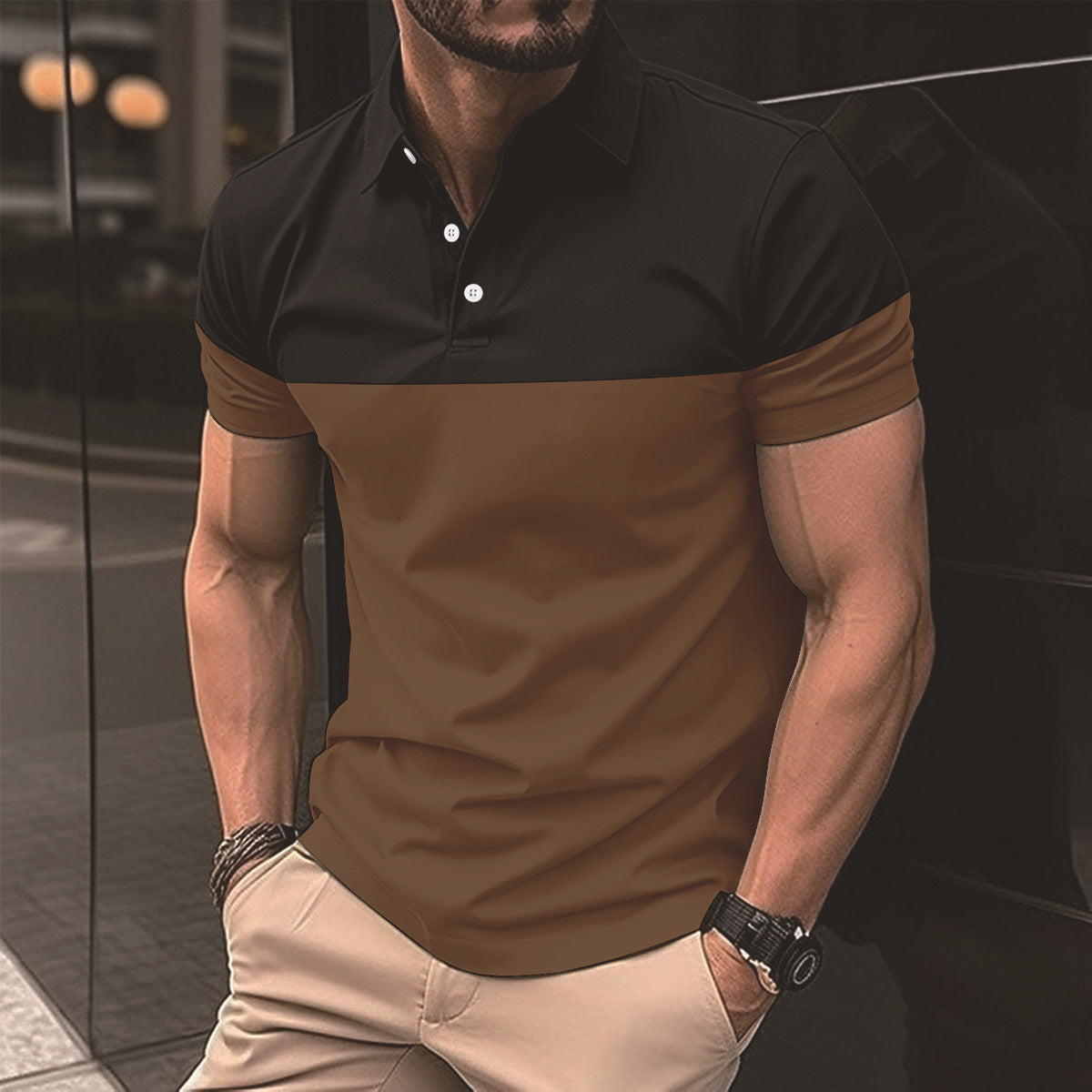 Camiseta polo informal para hombre